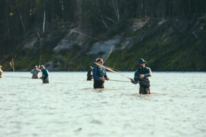 RIver with multiple fly fishers on it at the same time